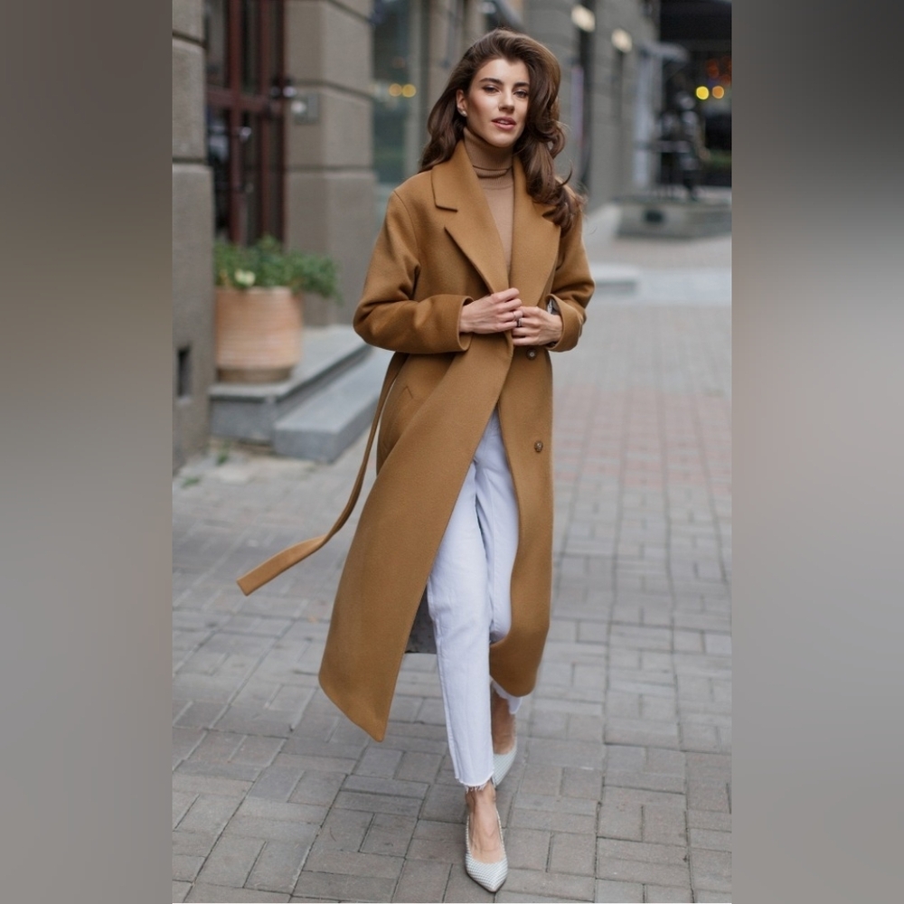 A New Day Camel Belted Trench Xs